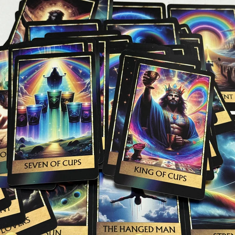 Rainbow Tarot Deck (78-Card English Visions Divination Edition)
