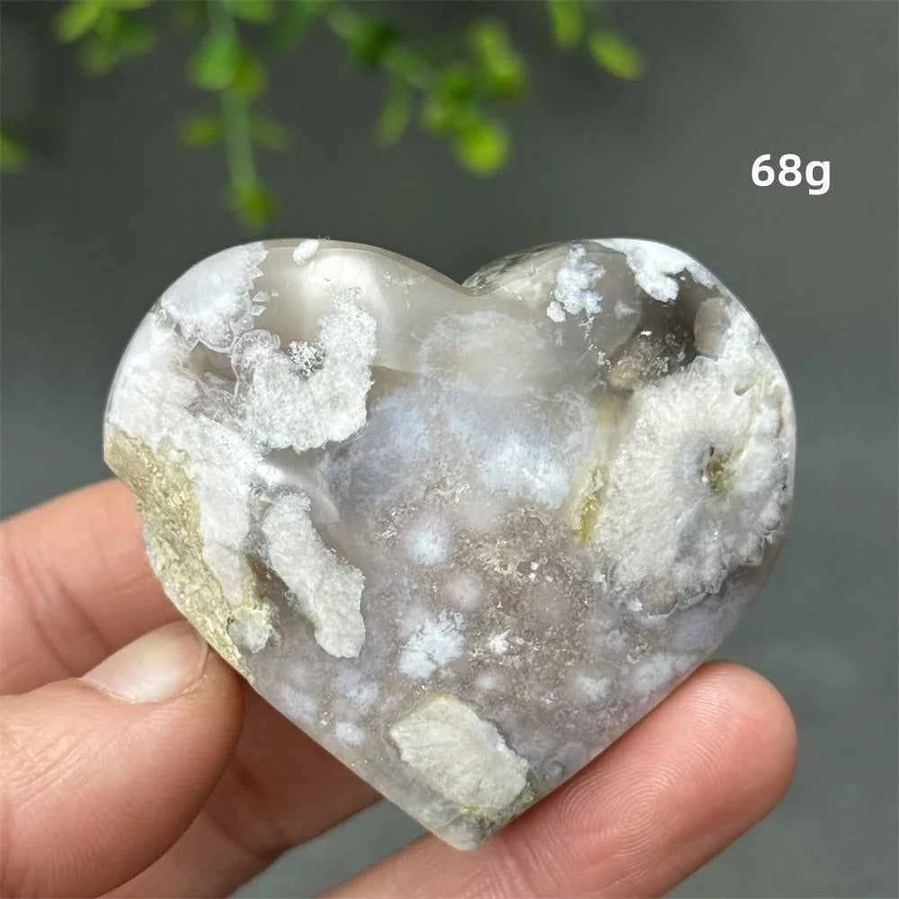 Natural Cherry Agate Heart-Shaped Crystal