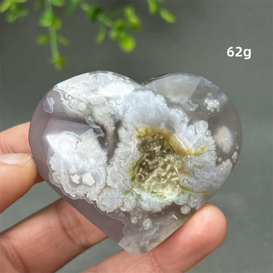 Natural Cherry Agate Heart-Shaped Crystal