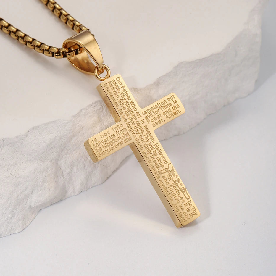 Stainless Steel Cross Pendant Necklace