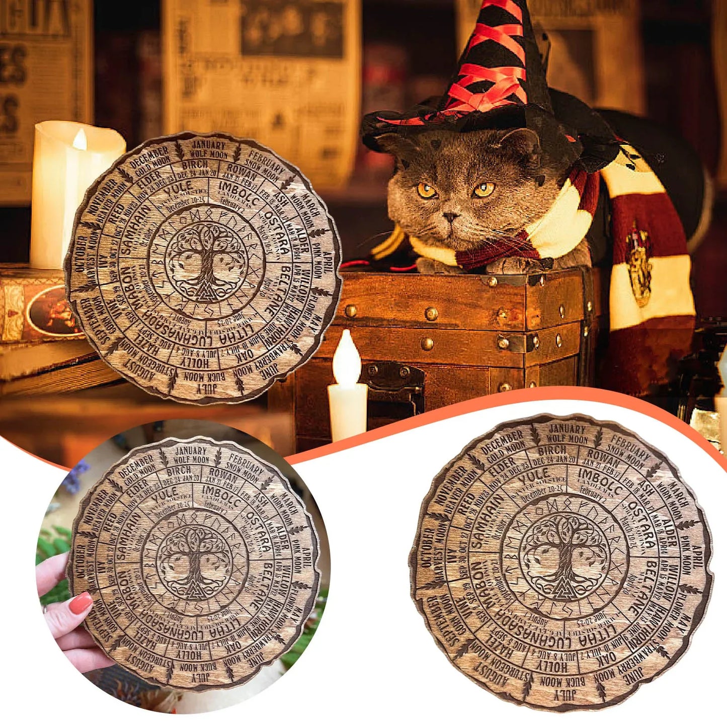 Tree Calendar Wheel of the Year Wood Sign