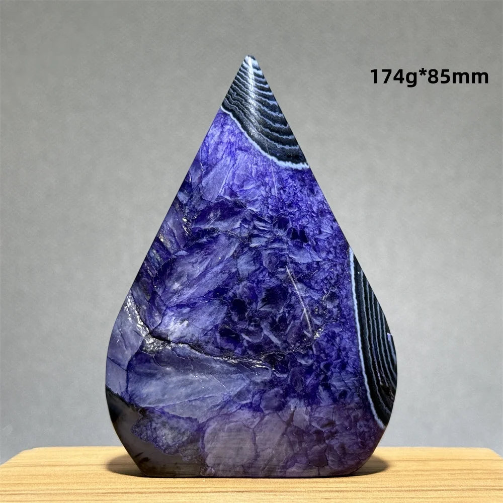 Natural Purple Agate Free-Form Quartz Crystal