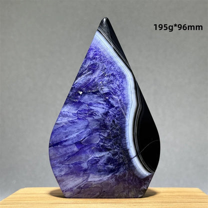 Natural Purple Agate Free-Form Quartz Crystal