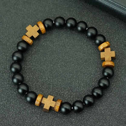 Natural Stone Prayer Rosary-Style Faith Bracelet