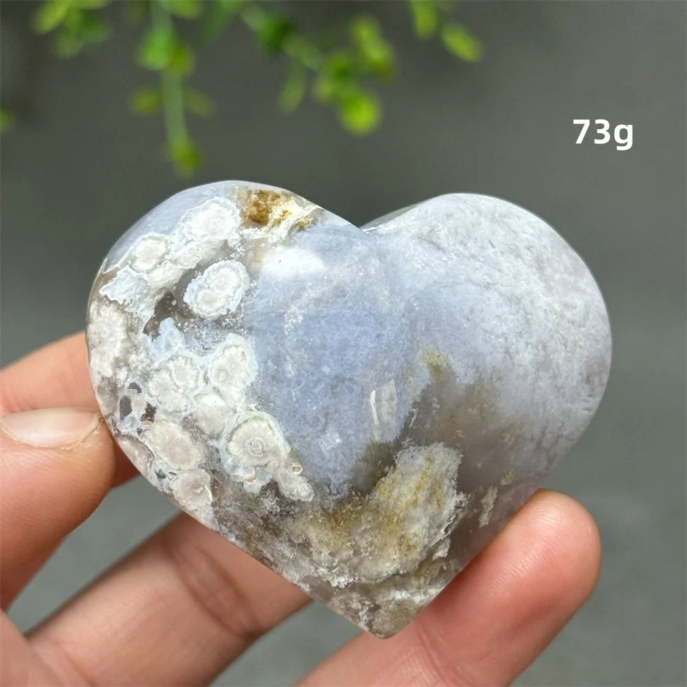 Natural Cherry Agate Heart-Shaped Crystal