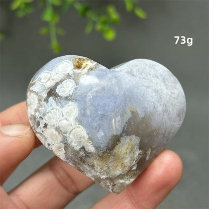 Natural Cherry Agate Heart-Shaped Crystal