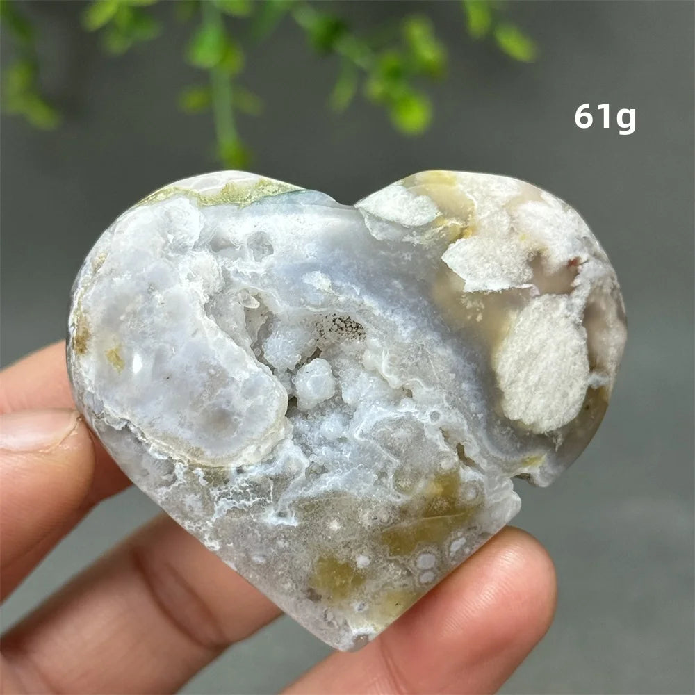 Natural Cherry Agate Heart-Shaped Crystal
