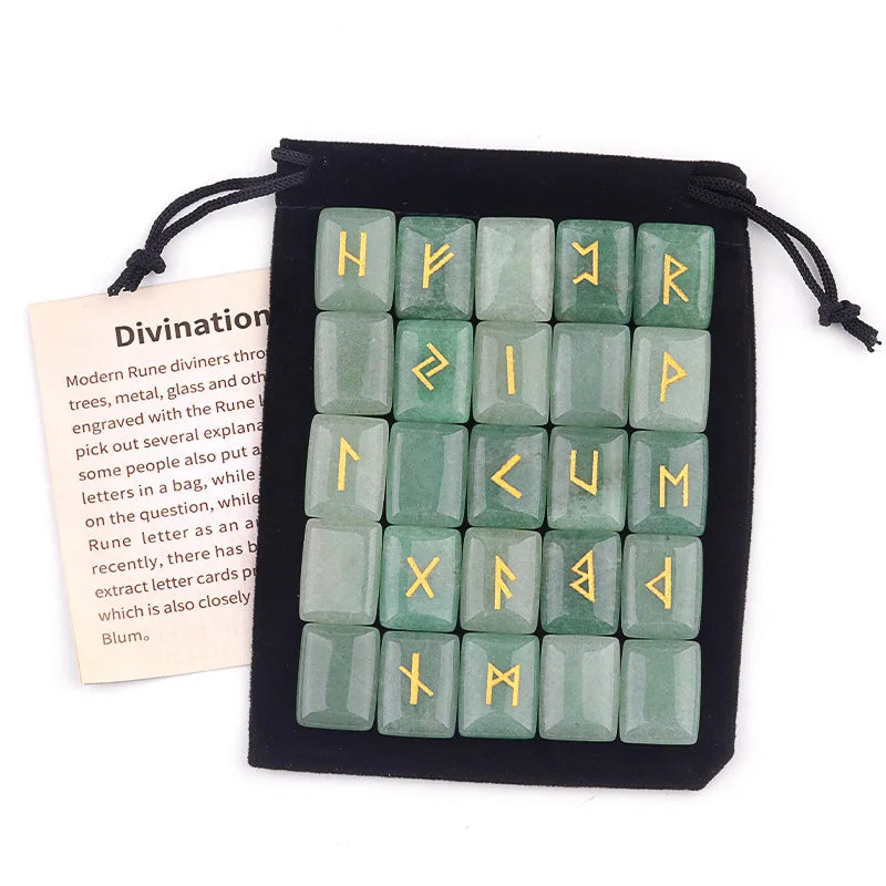 25-Piece Natural Stone Norse Rune Set