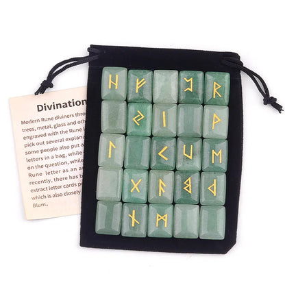 25-Piece Natural Stone Norse Rune Set