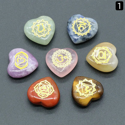 7 Chakras Reiki Stones Mineral Collection with Pendant Necklace