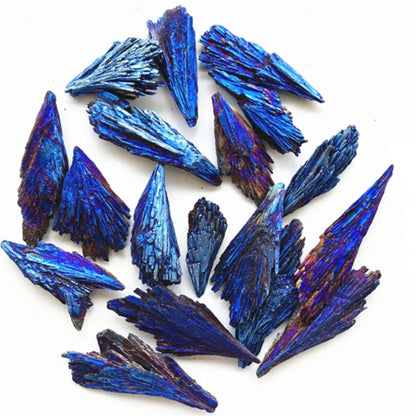 Natural Black Tourmaline Peacock Feather Electroplated Crystal