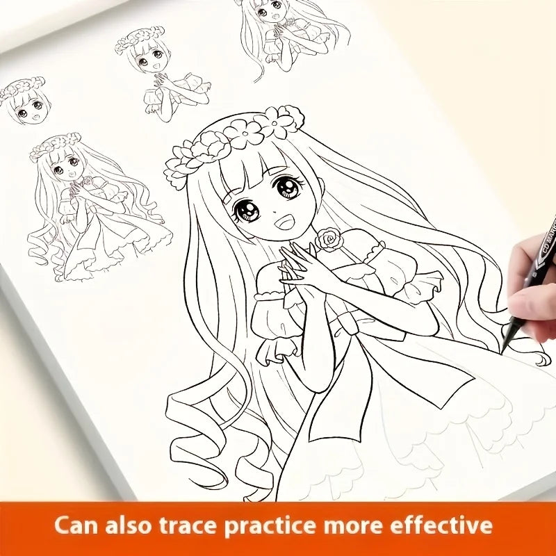 Anime Character Line Art Drawing Book