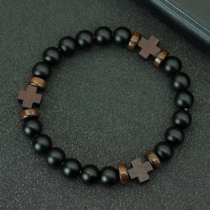 Natural Stone Prayer Rosary-Style Faith Bracelet