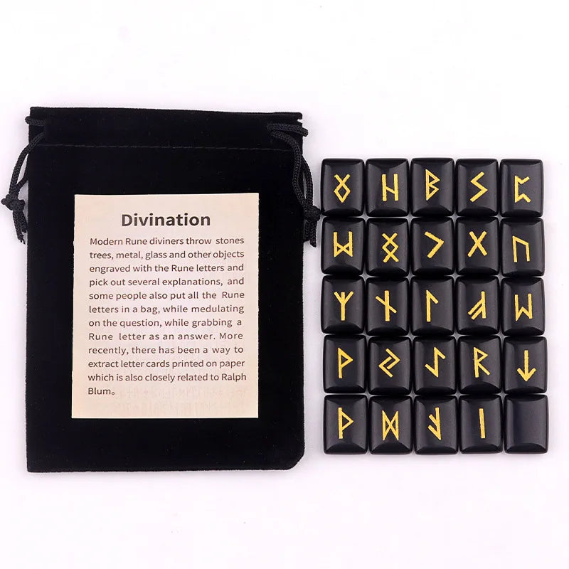 25-Piece Natural Stone Norse Rune Set