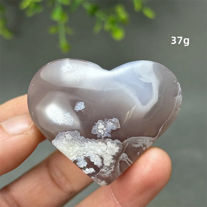 Natural Cherry Agate Heart-Shaped Crystal
