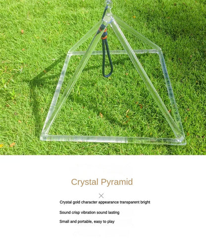 Transparent Quartz Singing Crystal Pyramid