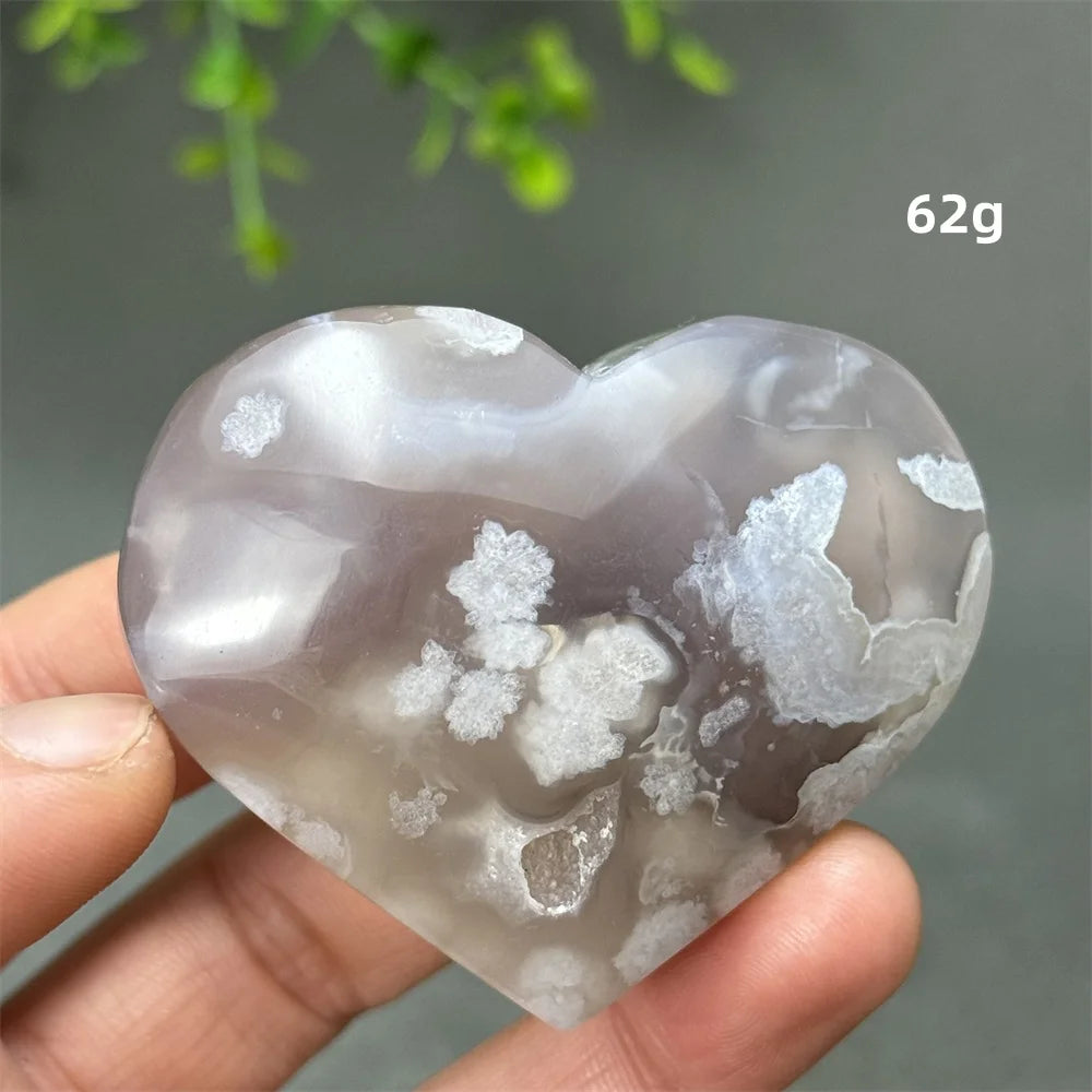 Natural Cherry Agate Heart-Shaped Crystal