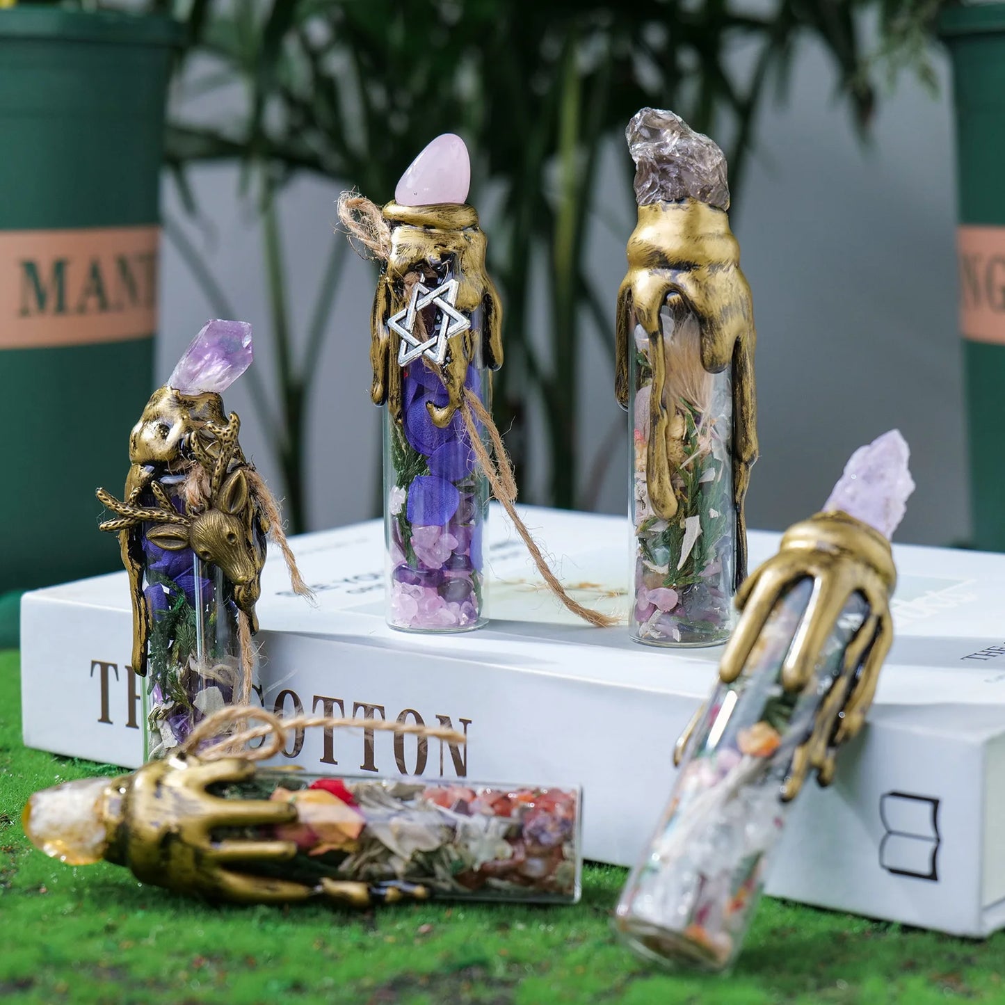 Natural Crystal Gemstone Wishing Bottle