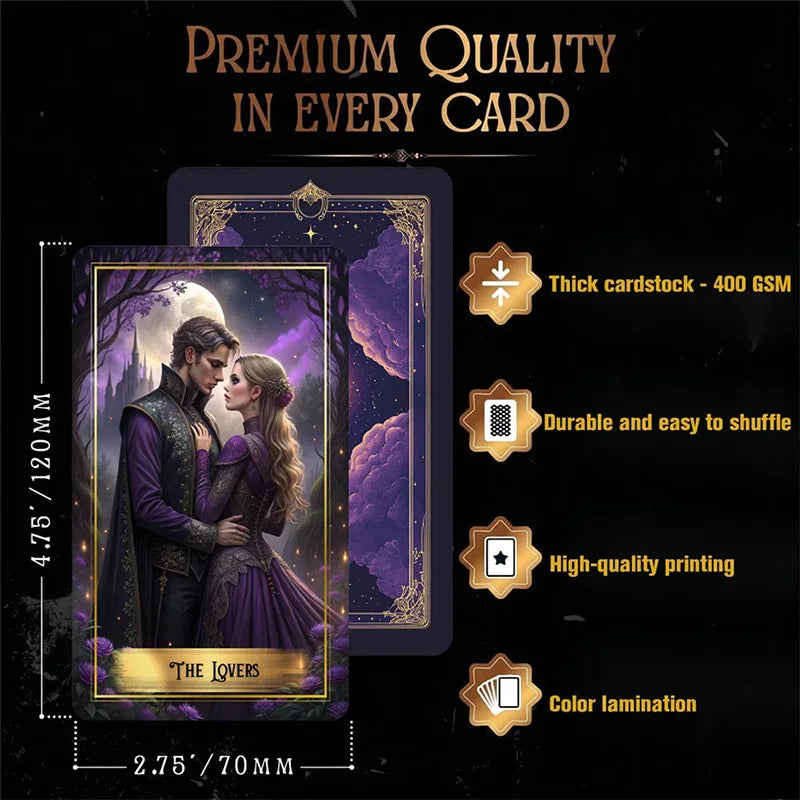 Purple Moon Tarot Deck (78-Card Set)