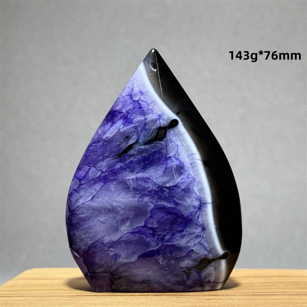 Natural Purple Agate Free-Form Quartz Crystal