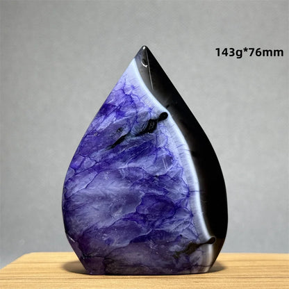 Natural Purple Agate Free-Form Quartz Crystal